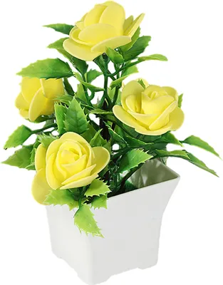 Produktbild von Gefälschte Topfpflanze, leuchtende Farbe, künstliche Rose, Bonsai, lichtbeständig, realistische simulierte Pflanze für die Heimdekoration
