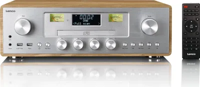 Produktbild von Lenco DAR-281WDSI - DAB+/FM-Radio mit CD-Player, USB, Bluetooth® und kabellosem Ladepunkt - Holz/Silber