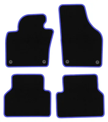 Obrázok produktu pre Velúrové autokoberce pre: Volkswagen Tiguan I 2007-2015 (minivan) – sada 4 ks, čierno-modré, na mieru – Wielganizator CARLUX