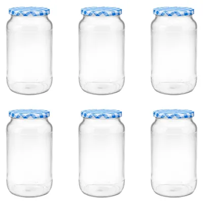 Produktbild von Set von 6 Einmachgläsern 1 Liter mit Deckel