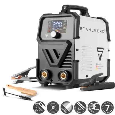 Image de STAHLWERK Poste de soudage à électrodes ARC 200 Synergic Pro Digital - MMA (E-Hand) jusqu'à 200 A, soudage sans gaz de protection, Lift-TIG Inverter, Hotstart