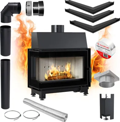 Immagine prodotto di Inserto per camino ad aria KRATKI SIMPLE Left 6kW Eco Recuperation SET