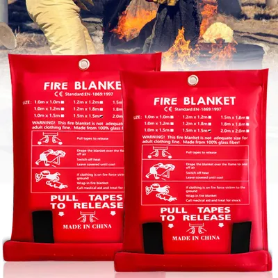 Immagine prodotto di 2 coperte ignifughe, 150 x 150 cm, coperte antincendio realizzate in tessuto di fibra di vetro
