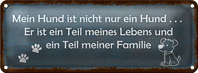 Produktbild von Blechschild Spruch 27x10cm mein Hund ist nicht nur ein Hund Dekoration