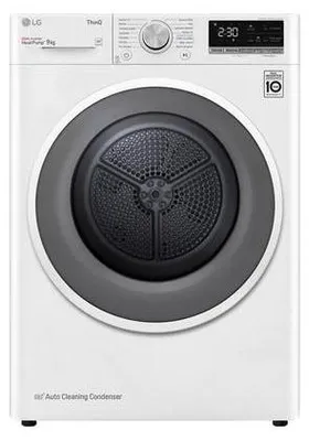 Obrázok produktu pre LG RC91V5AV6N, Voľne stojaci, Predné plnenie, Tepelné čerpadlo, Biela, Tlačidlá, Otočné, Ľavý