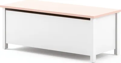 Productafbeelding van Furniture24 Opbergkist Mia Mi10, kist, speelgoedkist, wit/roze, meisjeskamer, kinderkamer