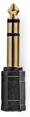 Produktbild von Nedis Stereo-Audio-Adapter - 6.35 mm Stecker - 3.5 mm Buchse - Vergoldet - Gerade - ABS - Anthrazit - 1 Stück - Box