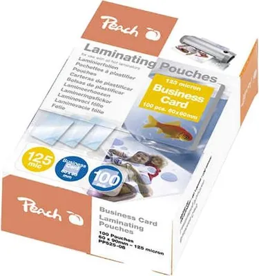 Zdjęcie produktu dla Peach PP525-08, Połysk, 0,125 mm, 60 mm, 90 mm, 100 szt.