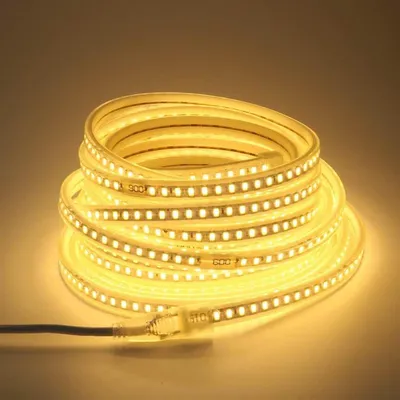 Produktbild von pcning 220 V LED-Streifen, 10 m, IP67 5730, Warmweiß 3000 K, 10 Meter wasserdichter Streifen, 120 LEDs pro Meter (Warmweiß, 10)