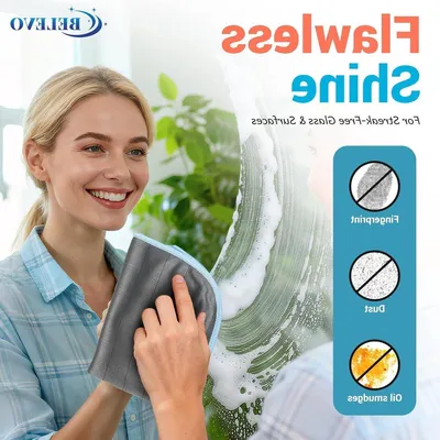 Set von 6 wiederverwendbaren Mikrofasertüchern für Fenster 30x30 cm