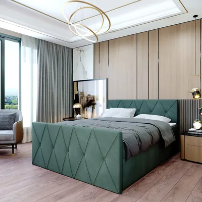 Produktbild von Boxspringbett Doppelbett CLERMONT  - 160x200cm Bett mit Bonellmatratze, mit Bettkasten f r Bettw sche und Topper. Gepolstertes Kopfteil und Fussteil mit einer eleganten Steppung verziert (Cloud 37)