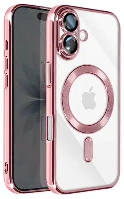 Produktbild von Avizar, Hülle MagSafe für iPhone 17 aus Silikon mit Chromrand, Rosa