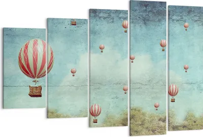 Produktbild von Bild auf Leinwand - Leinwandbild - Baloons Phantasie Illustration Fantasie - 150x100cm - Wand Bild - Wanddeko - Leinwanddruck - Bilder - Kunstdruck - Leinwand bilder - Wandkunst - EG150x100-3065