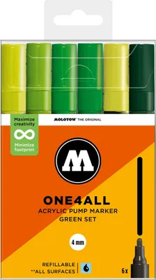 Obrázek produktu pro Akrylové fixy MOLOTOW One4All 227HS 4mm, 6ks Green Set