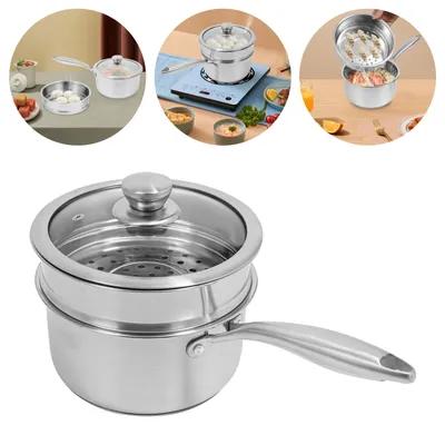 Produktbild von Dampfgarer 2L Kochtopf 20cm Dampfkochtopf mit Glasdeckel