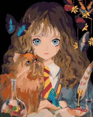 Produktbild von Zuty - Malen nach Zahlen - HERMINE UND IHR KRUMMBEIN (HARRY POTTER), 40x50 cm, ohne Keilrahmen