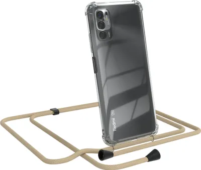 Produktbild von EAZY CASE Handykette kompatibel mit Xiaomi Redmi Note 10 5G, Handyhülle mit Umhängeband, Handykordel, Schutzhülle Clear, Band in Blau