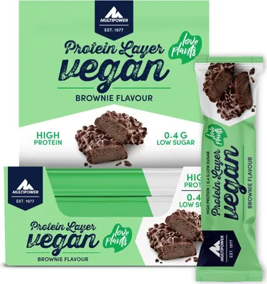 Produktbild von Multipower Vegan Protein Layer Bar 15x 55g - Brownie