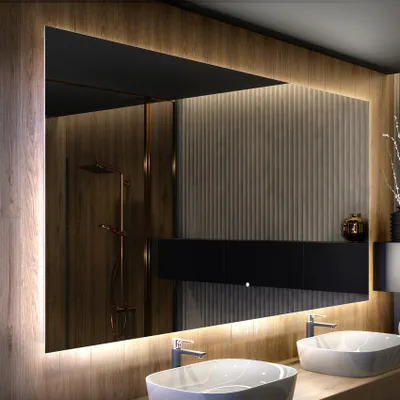 Produktbild von Wandspiegel 70x200 cm - Vertikal mit LED Beleuchtung - Touch Schalter - LED Farbe Kaltweiß 7000K - L01 - Individuell Nach Maß - Beleuchtet Badspiegel Lichtspiegel Badezimmerspiegel