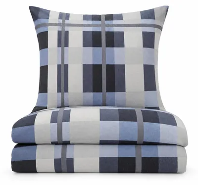 Produktbild von Biber Bettwäsche in Karodesign - Winterbettwäsche mit verdecktem Reißverschluss 200 x 220 cm + 2x (80 x 80 cm)