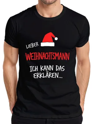 Produktbild von Lieber Weihnachtsmann ich kann das Weihnachten lustig witzig Herren T-Shirt, Schwarz, XXL