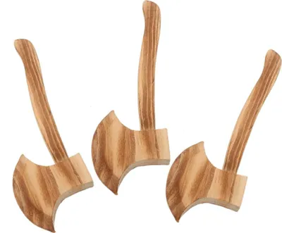Produktbild von Holzoptik Halloween Axt Spielzeug Kostüm Requisiten 3 Stück