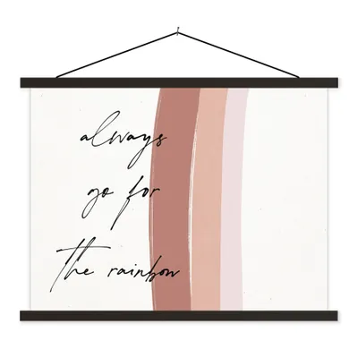 Produktbild von MuchoWow® Textilposter Regenbogen - Immer auf den Regenbogen zugehen - Zitate - Text 40x30 cm mit schwarzem Rahmen - Dekorationen