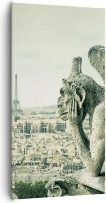 Produktbild von Bild auf Leinwand - Leinwandbild - Einteilig - Wasserspeier Paris Notre-Dame - 65x120cm - Wand Bild - Wanddeko - Wandbilder - Leinwanddruck - Bilder - Wanddekoration - Leinwand bilder - PA65x120-4544
