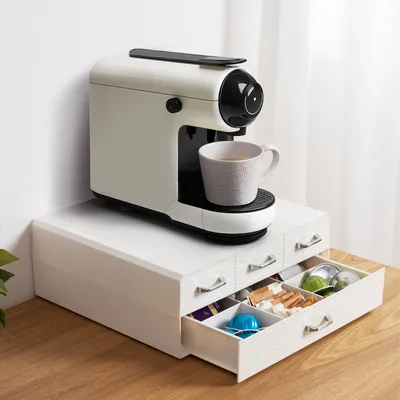 Produktbild von Navaris Kapselhalter kompatibel mit Nespresso Kapseln - Aufbewahrung mit 4x Schublade für Kaffeekapseln und Kaffeepads - Kapselbehälter Schubladenbox