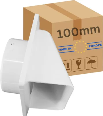 Zdjęcie produktu dla Maska powietrza wywiewanego 100 mm z klapą zwrotną I Maska powietrza Maska wentylacyjna Maska powietrza nawiewanego Maska ściany zewnętrznej