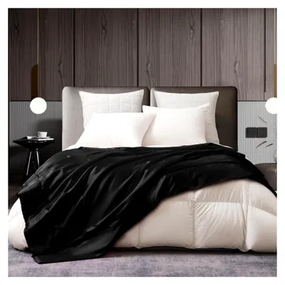 Produktbild von Kuscheldecke Satin 220 x 240 cm Schwarz
