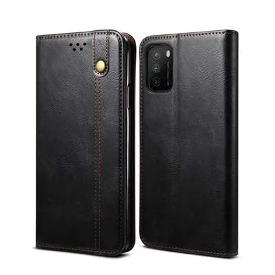 Obrázek produktu pro Pouzdro pro Xiaomi Poco M3, kožené flip pouzdro peněženka s funkcí stojánku černé