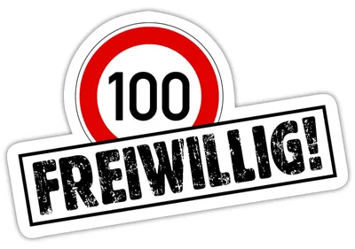 Produktbild von Spreadshirt Tempo 100 freiwillig Tempolimit Sticker Aufkleber, 10 x 10 cm, Mattweiß
