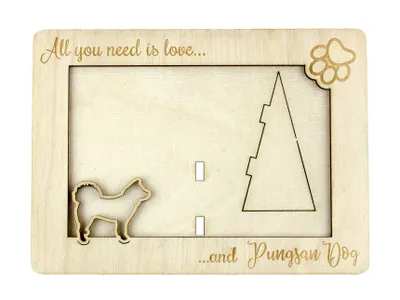 Immagine prodotto di Cane di Pungsan - Cornice per foto, cornice in legno inciso, un bellissimo accessorio per gli amanti dei cani di Art-Dog