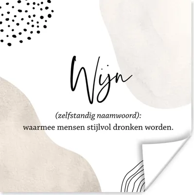 Produktbild von MuchoWow® Poster Zitate - Sprichwörter - Wein - Wein - Definition - Wörterbuch 50x50 cm - Wohnzimmerdekoration