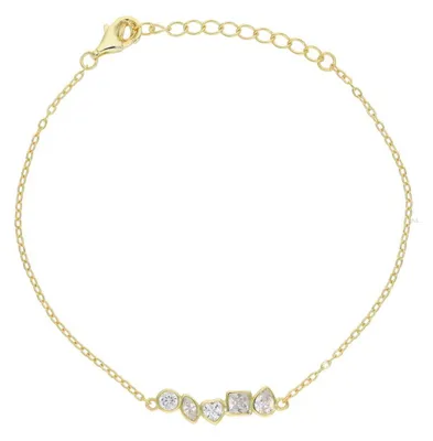 Produktbild von Damen Armband Silber 925 Goldplattiert mit Zirkonia JL16-03-0766 19,5 cm