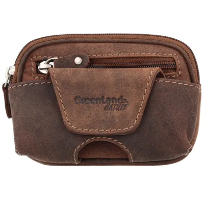 Produktbild von GreenLand Nature Herren Gürteltasche aus Echtleder, Braun, 13 cm