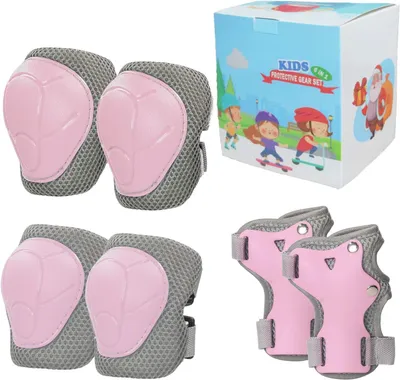 Immagine prodotto di Set di protezioni per ginocchia e gomiti con protezioni per polsi, taglia 2-8 anni, per bambini
