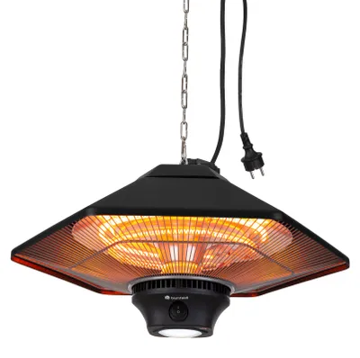 Produktbild von Blumfeldt Heizstrahler für die Terrasse, Infrarot Heizstrahler Elektrisch, IP34 Infrarot-Heizstrahler für den Wintergarten & Aussenbereich, 3 Temperatur Terrassenheizstrahler mit Fernbedienung & LED