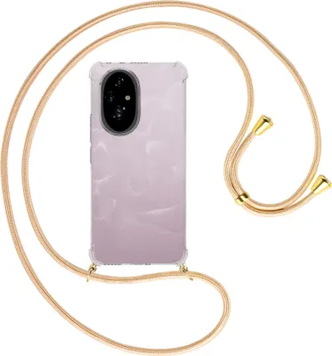 Produktbild von Handykette Backcover-Schutzhülle mit Band (Metall goldfarben) für Honor 200 - Goldkordel