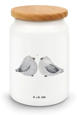 Produktbild von Mr. & Mrs. Panda zuckerdose Turteltauben Liebe - Weiß - Geschenk, Tauben, Freund, Keksdose, Freundin, gebäckdose, Verheiratet, Aufbewahrungsdose, behälter