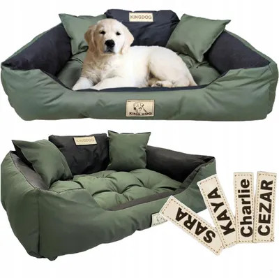 Produktbild von KingDog XXL Hundebett wasserdicht grün personalisierbar