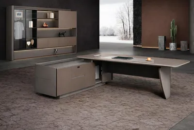 Produktbild von Modernes Büromöbel-Set – Chefschreibtisch und Büroschrank im Stil