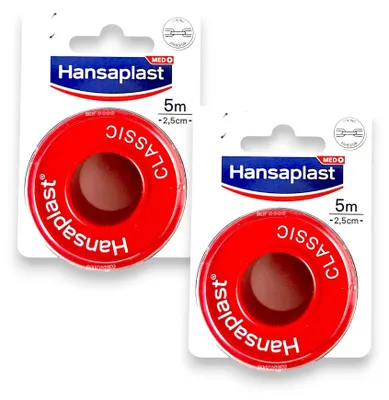 Produktbild von 2x Hansaplast Heftpflaster Classic 2x 5mx2,5cm braun