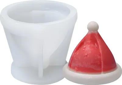 Produktbild von Silikon Kerzenform Seifen Gussform, Weihnachtsmütze, 88 x 75 mm, 128 ml