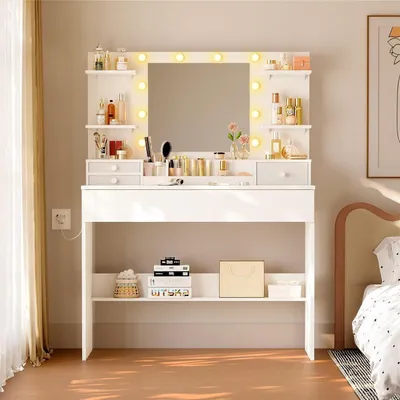 Productafbeelding van Make-up Tafel - Make-up Bureau - Toiletspiegel - Beautytafel - Schoonheidstafel