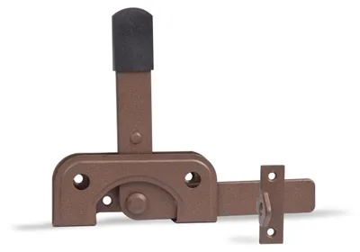 Produktbild von Alberts DURAVIS® Gartentorfalle speziell für schmale Rahmenhölzer rostbraun duplexbeschichtet Platte 120 x 50 mm