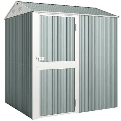 Produktbild von Metall Gerätehaus 3,5 m², Hoher Abschließbar Geräteschuppen mit Sattedach Lüftungen Handschuhen, 209 x 177 x 236 cm