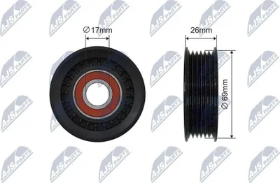 Produktbild von NTY RNK-MZ-016 Spannrolle Keilrippenriemen 69mm für MAZDA 2 Schrägheck (DE, DH3) 3 (BL)