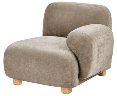 Produktbild von BELIANI Sessel Linksseitig Beige Stoff Gepolstert Modular mit Armlehne Niedrige Beine Modern Eckteil Ecksessel Modulsessel Polstersessel zum Sofa